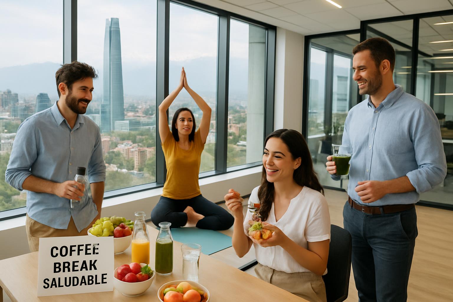 Infografía sobre coffee break saludable Santiago — análisis y datos clave 2026